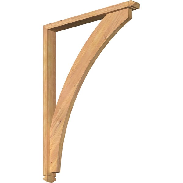 Ekena Millwork Thorton Arts and Crafts Smooth Bracket w/ Offset Brace, Western Red Cedar, 3 1/2"W x 32"D x 44"H BKT0402X32X44THR03SWR - main